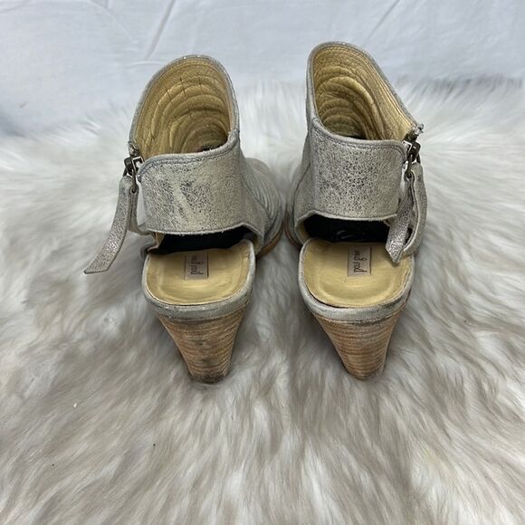 Paul Green Cayenne Metallic Smoke Suede Peep Toe Sandals Sz 5.5/US 8 - Picture 3 of 9